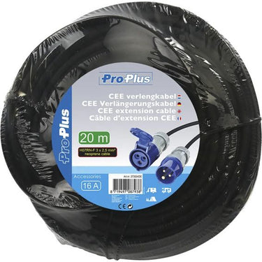 Proplus Verlengkabel CEE 20 meter 3x2,5mm² zwart blauw