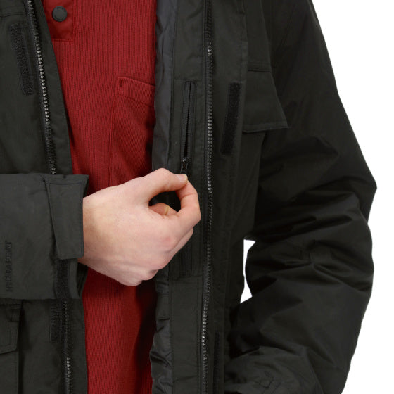 Afbeelding laden in galerijviewer, Regatta Palben Parkajack Waterproof Heren Zwart Maat S
