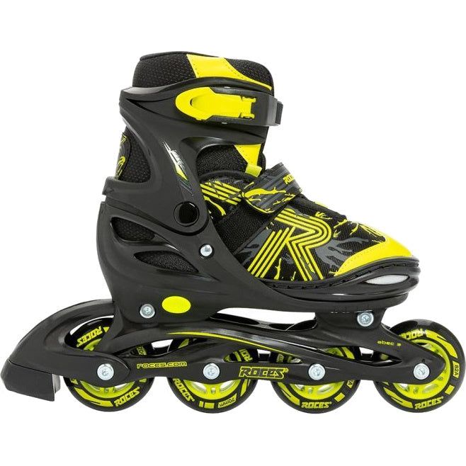 Afbeelding laden in galerijviewer, Roces Inline skates Jokey 3.0 softboot 82A zwart geel maat 26-29
