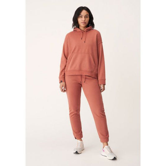Röhnisch Hoodie Essential dames biologisch katoen oudroze mt XS
