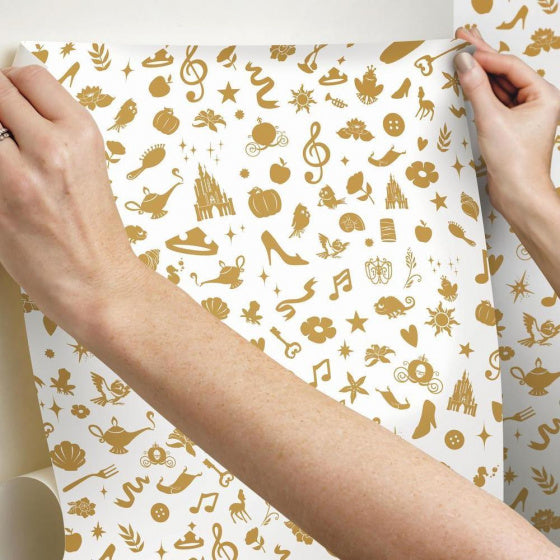 Afbeelding laden in galerijviewer, Roommates Behang Peel and Stick Icons 503 cm vinyl goud
