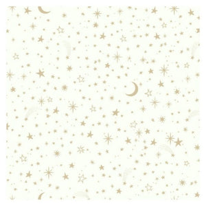 Roommates Zelfklevend behang Twinkle stars 52 x 500 cm wit goud