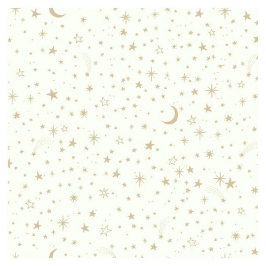 Roommates Zelfklevend behang Twinkle stars 52 x 500 cm wit goud