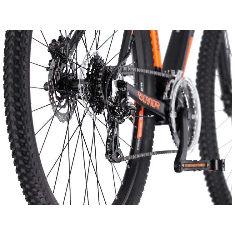 Afbeelding laden in galerijviewer, Rucanor Lux 29 Inch 48 cm Heren 24V Hydraulische schijfrem Zwart Oranje
