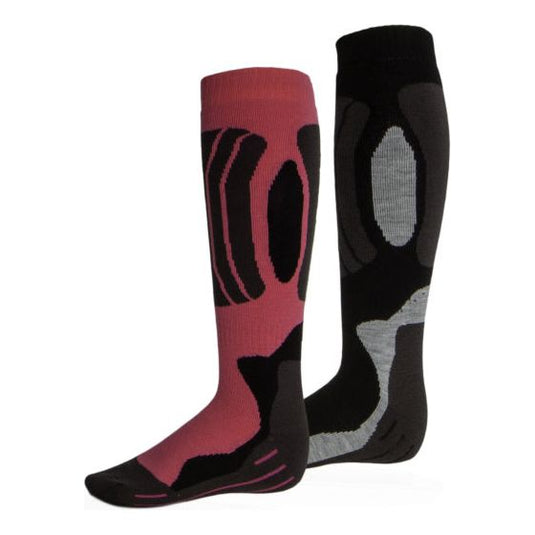 Rucanor Svindal skisokken 2-pack unisex zwart roze maat 35-38