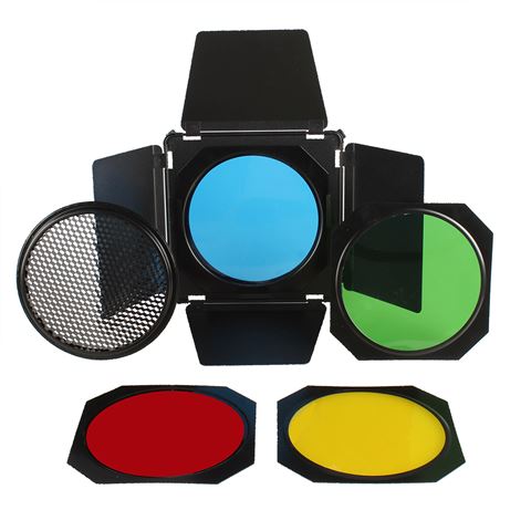 Afbeelding laden in galerijviewer, StudioKing Kleppenset SK-BD95 voor 9,5 cm Studioflitsers
