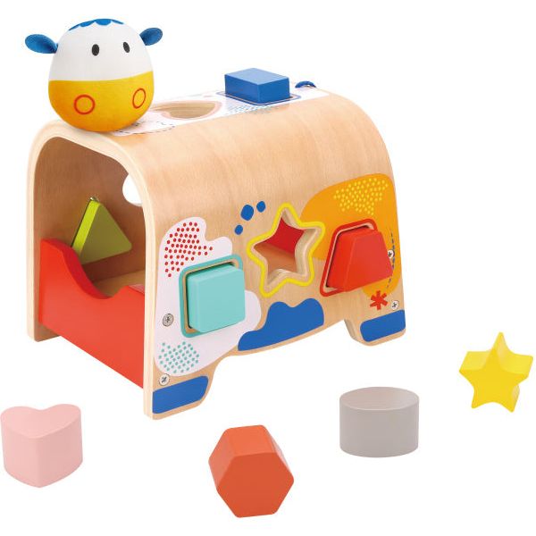Afbeelding laden in galerijviewer, Tooky toy Houten Vormenstoof Koe 12 maanden 9-delig
