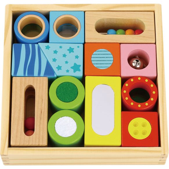 Afbeelding laden in galerijviewer, Tooky toy Multifunctionele Houten Blokken 12 maanden 14-delig
