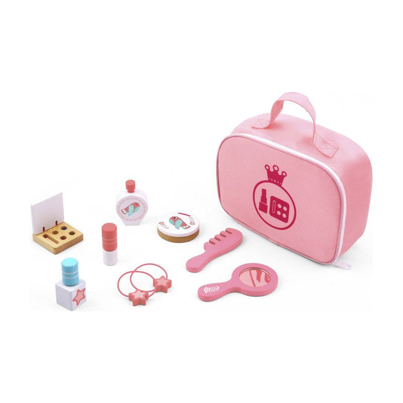Afbeelding laden in galerijviewer, Tooky toy Houten Make-up Speelset Roze 11-delig
