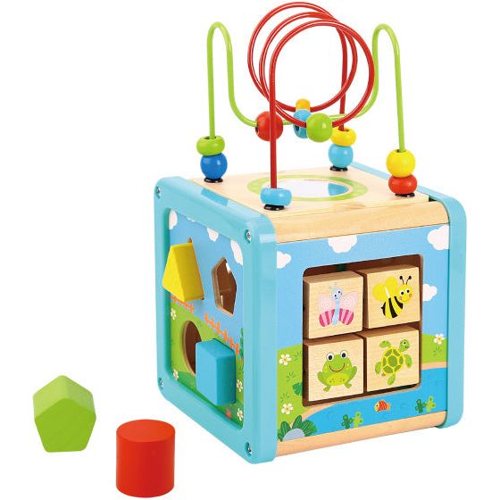 Afbeelding laden in galerijviewer, Tooky toy Houten Activiteitenkubus 18 maanden 6-delig
