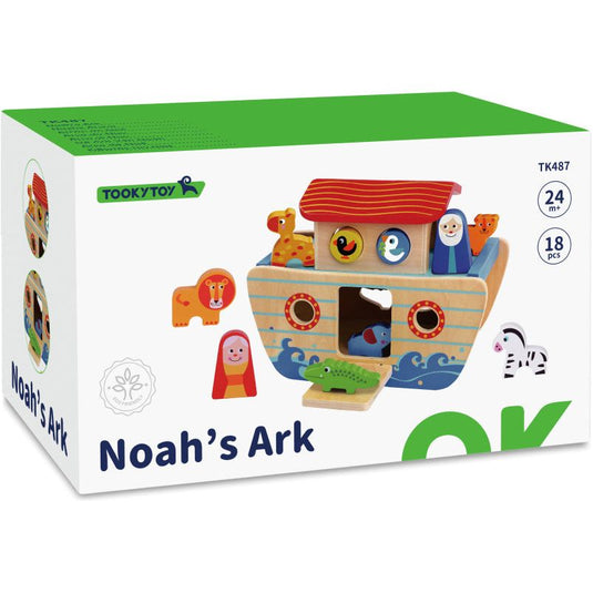 Tooky toy Noah's Ark Houten Vormenboot 24 maanden 18-delig