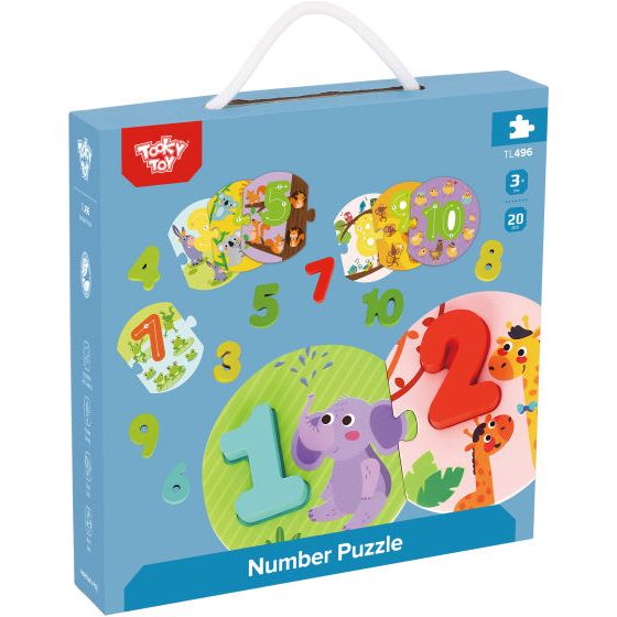 Afbeelding laden in galerijviewer, Tooky toy Getallenpuzzel Educatief Houten Speelgoed 20-delig
