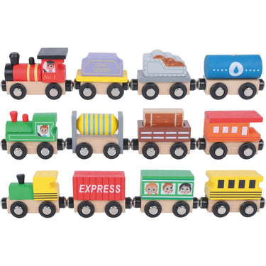 Tooky toy Houten Speelgoedtrein 13-delig