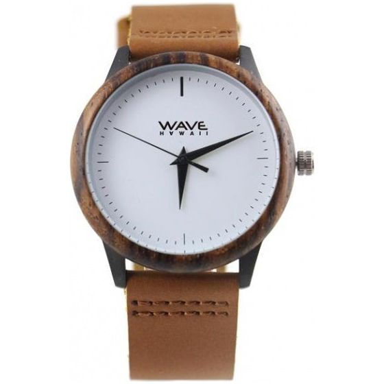 Afbeelding laden in galerijviewer, Wave hawaii Horloge Zebra dames 4 cm hout leer bruin
